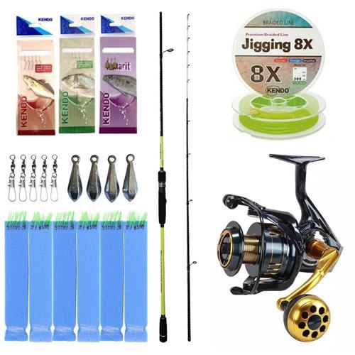 Hazır Tekne Oltası Seti Okuma Orata Tekne Kamışı 202cm 150-200gr 2 Parça Olta Kamışı&Okuma Salina SA-6000HA