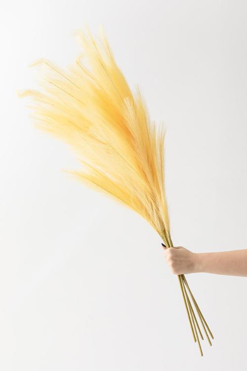 Yapay Pampas 100 Cm Tek Dal Sarı 5'li