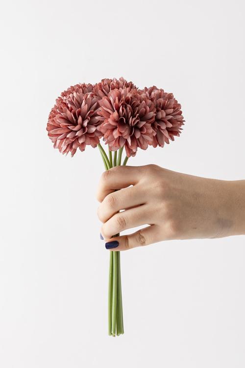 Yapay Kasımpatı Çiçeği Gül Kurusu 25 Cm 7 Dal