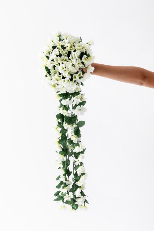 Yapay Begonvil Çiçeği 75 cm Beyaz 22 Dal