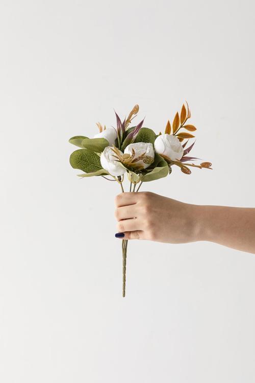 Yapay Şakayık Demeti 30 Cm 6 Dal Beyaz
