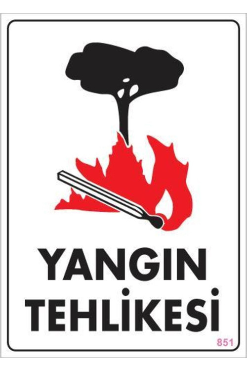 Yangın Tehlikesi Uyarı Levhası 25X35 Kod:851