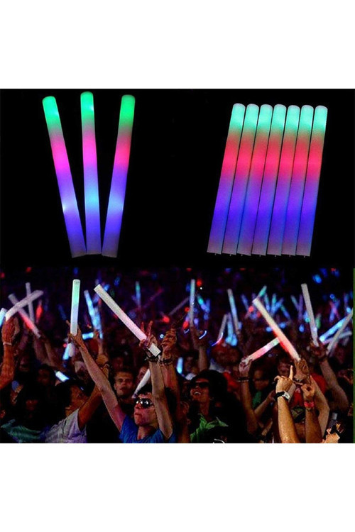 Led Işıklı Rengarenk Sünger Parti Çubuk Işıklı Kauçuk Sopa 46 Cm