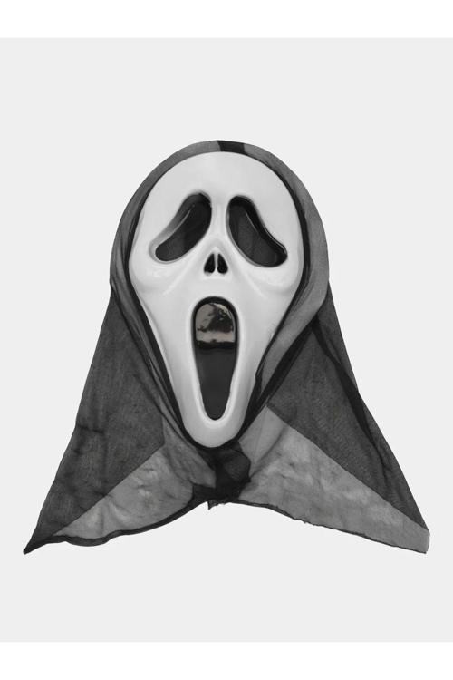 Kapşonlu Çığlık Maskesi Scream Maskesi - Hayalet Maskesi 33X21 Cm