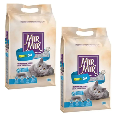 Multi-Cat Çok Kedili Evler İçin Kokusuz Kedi Kumu 10 L x 2 Adet