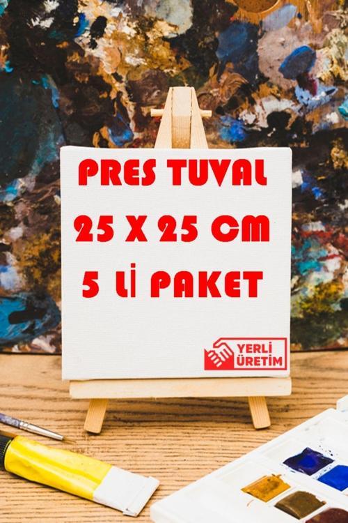 Mercan Pres Tuval 25 Cm X 25 Cm 5 Li Paket