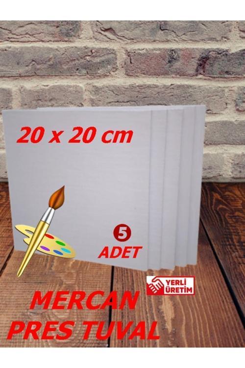Mercan Pres Tuval 20 Cm X 20 Cm 5 Li Paket