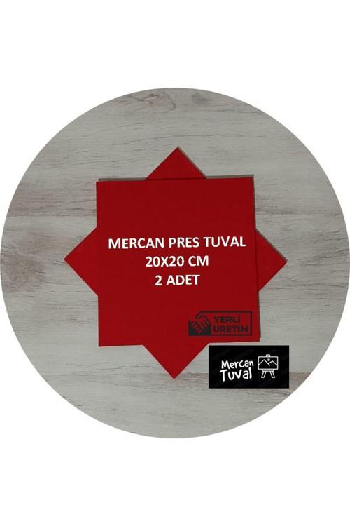 Mercan Kırmızı Pres Tuval 2 Li Paket 20 Cm X 20 Cm