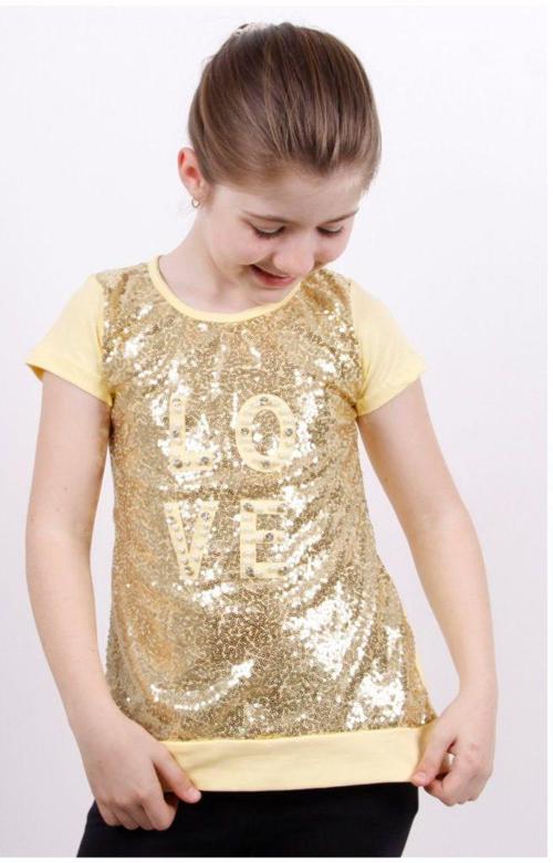 Toontoy Kız Çocuk Önü Komple Pullu Tişört 