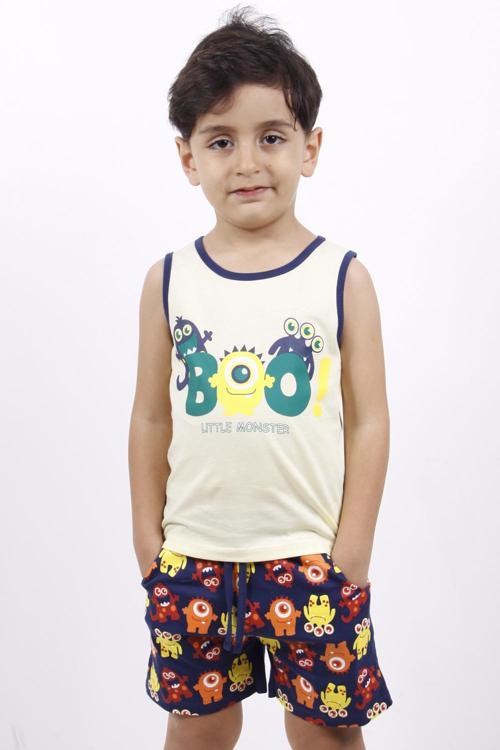 Toontoy Erkek Çocuk BOO! Baskılı Şortlu Takım