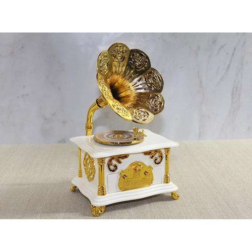 Gramafon Müzik Kutusu Beyaz