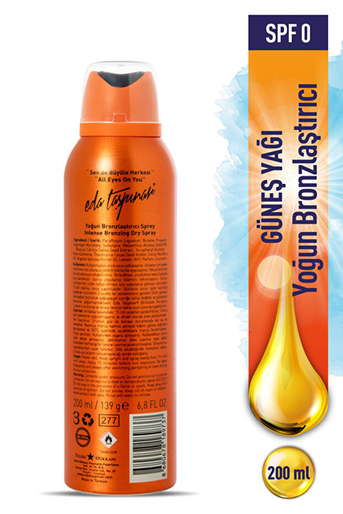Yoğun Bronzlaştırıcı Sprey Spf 0 200 Ml
