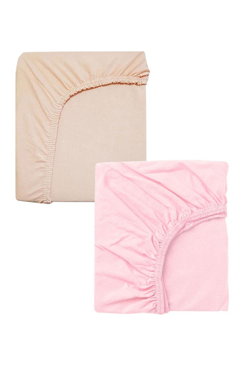 2 Adet 50 x 90 x 10 cm Anne Yanı Lastikli Penye Kumaş Bebek Çarşafı