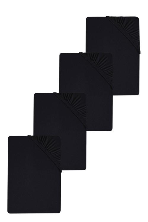 4 Adet Düz Pamuklu Çift Kişilik 180 x 200 cm Lastikli Penye Çarşaf