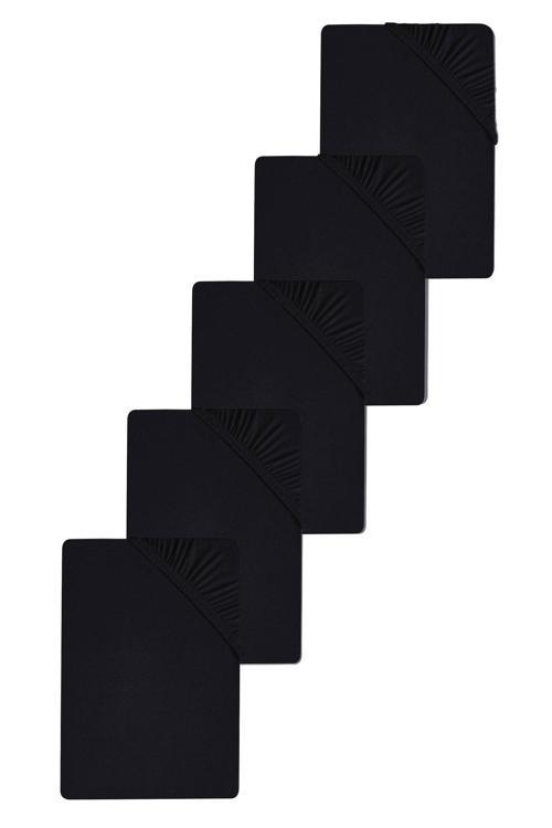 5 Adet Düz Pamuklu Çift Kişilik 180 x 200 cm Lastikli Penye Çarşaf