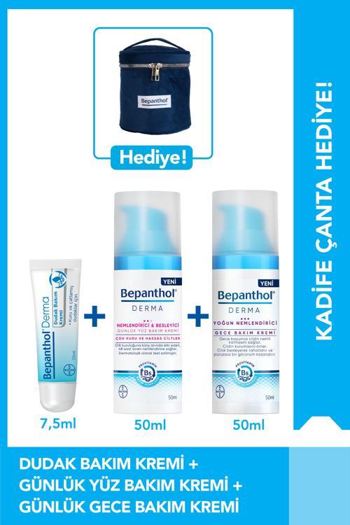 Gece & Gündüz Yüz Bakım ve Dudak Bakım Seti + Kadife Çanta Hediye
