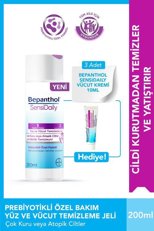 SensiWash Yüz ve Vücut Temizleme Jeli 200ml + Sensidaily Mini Boy Hediye - Çok Kuru Atopik Ciltler, Günlük Vücut Bakım