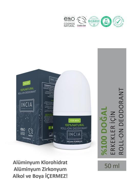 %100 Doğal Roll On Deodorant Erkekler İçin Ter Kokusu Önleyici Leke Yapmayan 50 ml