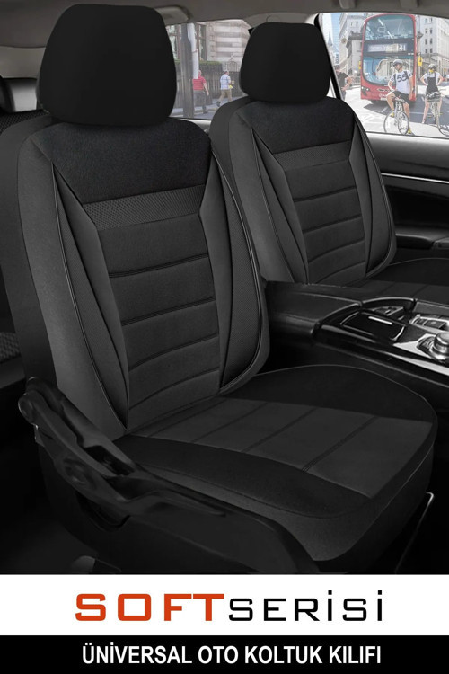 Ford P Uma Uyumlu Tam Set Tay Tüyü Oto Koltuk Kılıfı Soft Siyah