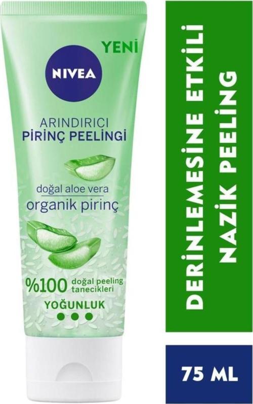 Arındırıcı Organik Pirinç Peeling 75ml, Aloe Vera, Yağlı ve Karma Cilt Tipleri, Gözenek Temizleyici