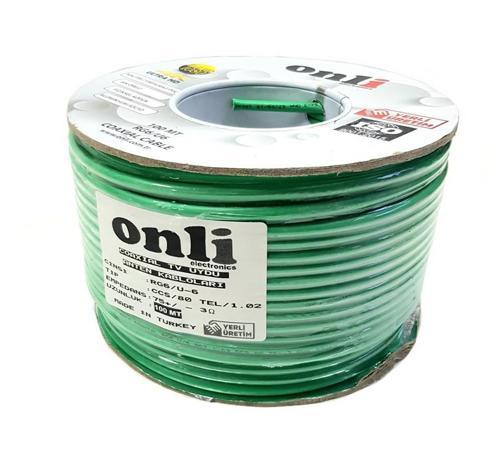 RG6U6 Yeşil Anten Kablosu 100Metre 80Tel Yerli Üretim