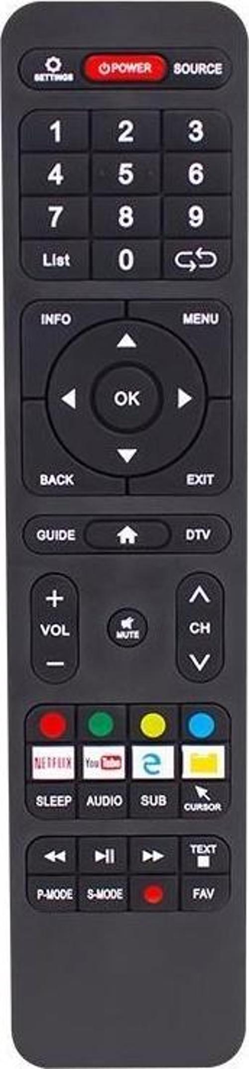 Strong Android Sub-Cursor-Netflix Tuşlu Smart  Led Tv Kumandası