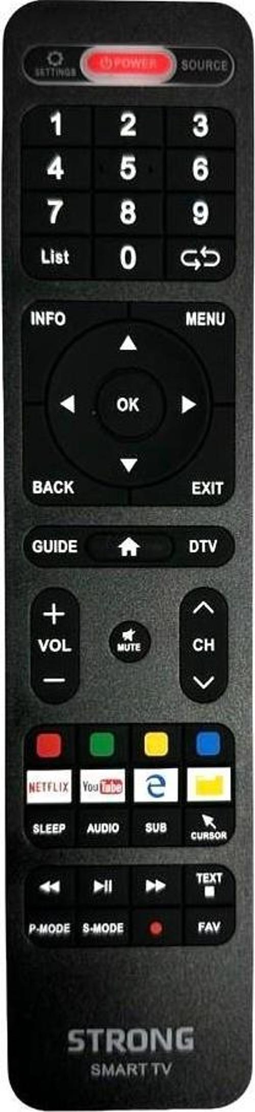 Strong Orjinal Android Smart Led Tv Kumandası Sub-Cursor-Netflix-Youtube Tuşlu