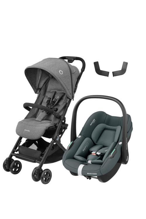 Lara2-Pebble S Tek Elle Katlanabilen Ultra Kompakt Seyahat Sistem Bebek Arabası Grey-Graphite