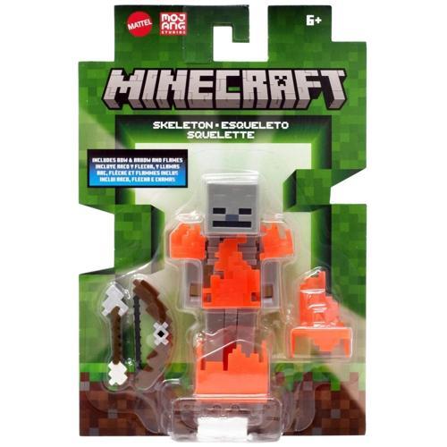 Minecraft Alevli İskelet Figür Seti – Ok, Yay ve Alev Aksesuarlarıyla 8 cm | Orijinal Mattel