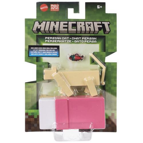 Minecraft Persian Cat Figür Seti – Kedi, Yatak ve Somon Balığı Aksesuarları (Mattel)
