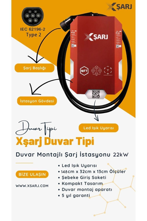 Copper Sb 22 Kw Elektrikli Araç Şarj İstasyonu