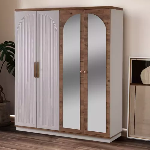 Gardırop, Luna 4 Kapaklı Aynalı Dolap