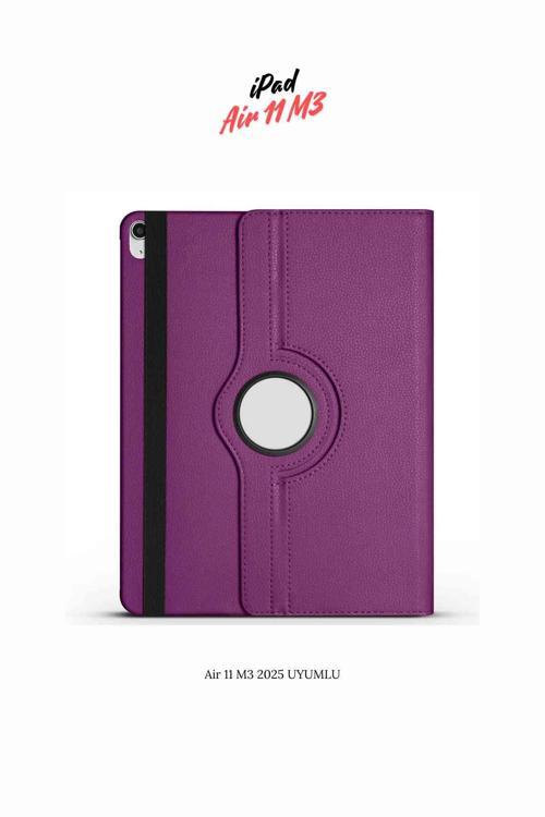 iPad Air 11 M3 2025 Uyumlu 360° Yatay Dikey Dönebilen Deri Tablet Kılıfı