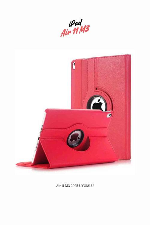 iPad Air 11 M3 2025 Uyumlu 360° Yatay Dikey Dönebilen Deri Tablet Kılıfı