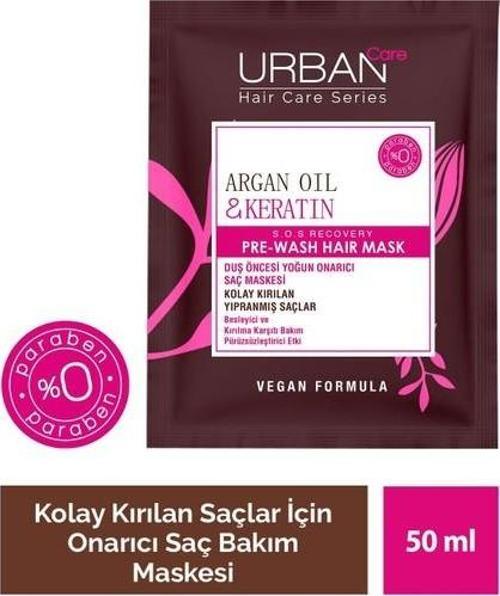 Argan Yağı&Keratin Kolay Kırılan Saçlar Besleyici Duş Öncesi Saç Bakım Maskesi-Vegan-50Ml