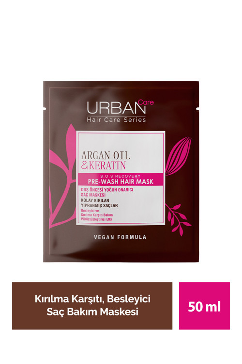 Argan Yağı&Keratin Kolay Kırılan Saçlar Besleyici Duş Öncesi Saç Bakım Maskesi-Vegan-50Ml