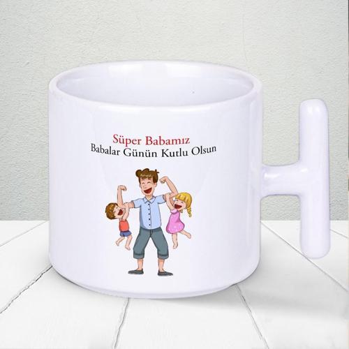 Süper Babamız Babalar Günün Kutlu Olsun Yazılı Hediyelik T Kupa Bardak