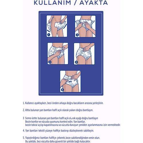 Tekstil Yüzeyli Large Büyük Boy Belbantlı Hasta Bezi 30 lu 4 paket / 120 adet