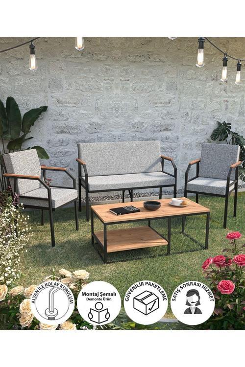 Bahçe Koltuk Seti Balkon Seti Cafe Koltuk Seti Bahçe Koltuk Takımı Linea ve Orta Sehpa Nisa