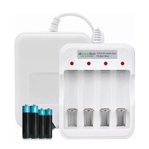 Pil Şarj Cihazı (Dört Yuvalı) - 1.2V Ni-Mh / Ni-Cd AA / AAA / GT-BC04