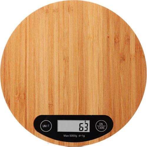 Bambu Yuvarlak Mutfak Tartısı 5kg /1gr