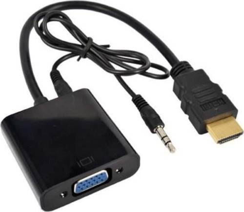 HDMI To Vga Dönüştürücü Ses Kablosu Siyah
