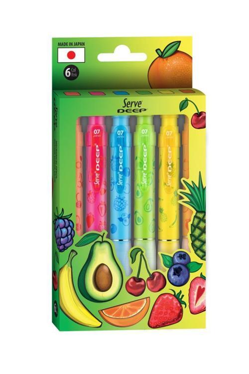 Deep Uçlu Kalem Meyve Serisi 07mm - 6'lı Set