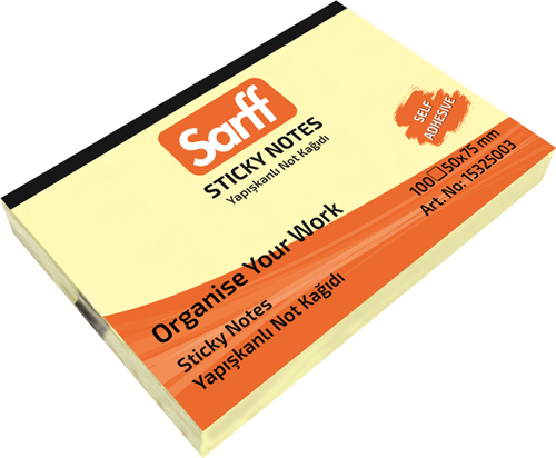 50X75MM SARI YAPIŞKANLI NOT KAĞIDI - 100YP
