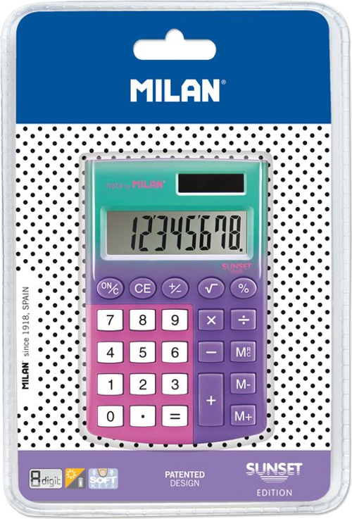 MILAN 151008SNPRBL SUNSET HESAP MAKİNESİ 8 HANE LİLA PEMBE