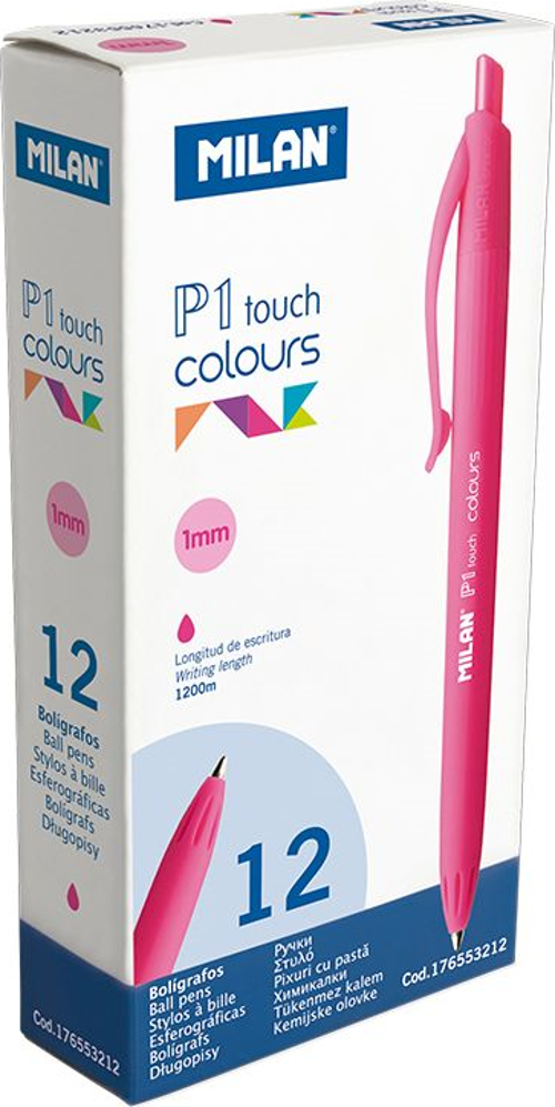MILAN 176553212 P1 TOUCH PEMBE TÜKENMZ KALEM - 12ADET