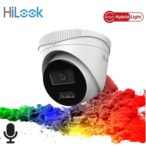 HILOOK IPC-T220HA-LUFC, 2Mpix, 2,8mm Lens, H265+, Dual Light, 20Mt Gece Görüşü, Dahili Mikrofon, IP67, PoE, Dome, IP Kam