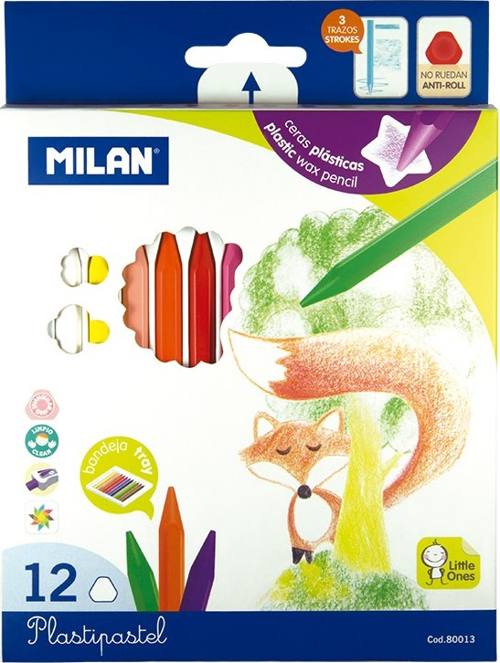 MILAN 80013 PLASTIPASTEL MUM PASTEL BOYA - 12 Lİ