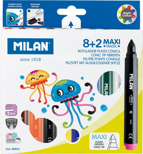 MILAN 80023 MAXI JUMBO SİHİRLİ KEÇELİ KALEM - 10 LU