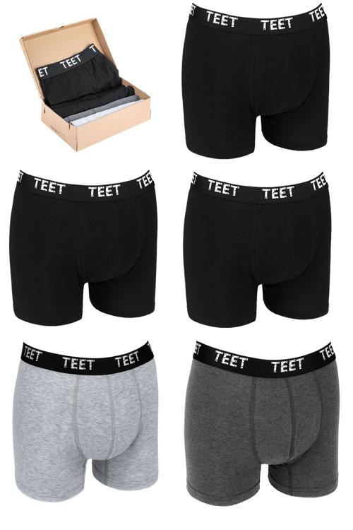 Erkek Boxer Pamuklu Desenli DeLuxe 5'li Set